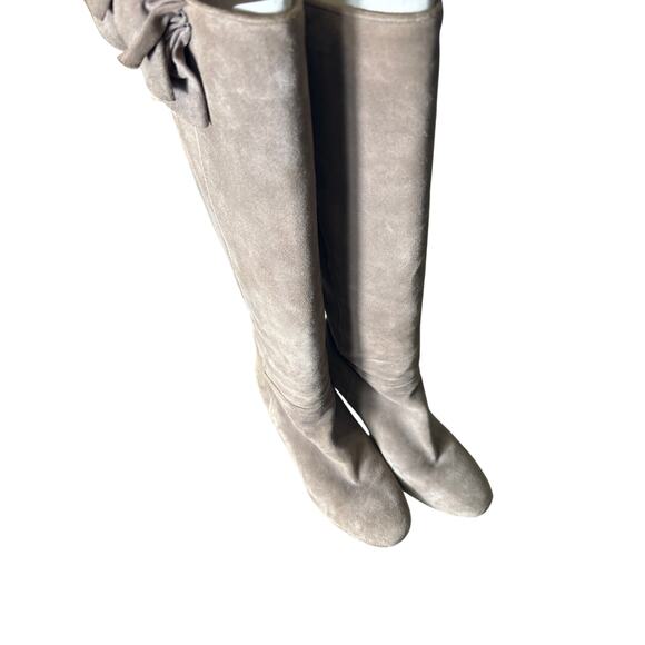 Twin-Set Light Brown Suede Knee High High Heel Boots Sz 40 - Picture 5 of 6